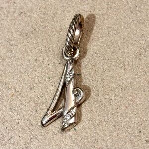 Brighton Number Four #4 charm Silver & rose-gold with crystal accents Retired
